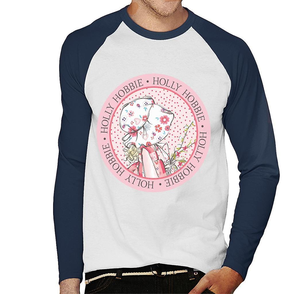 Holly Hobbie Circle Men's Baseball Long Sleeved T-Shirt White/Navy Medium