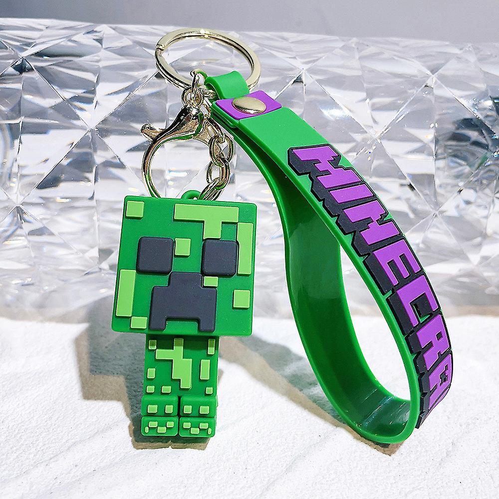 Shinestar Minecraft Keychain Keyring Bag Charm Pendant Key Ring Key Chain Stocking Filler Gift Green