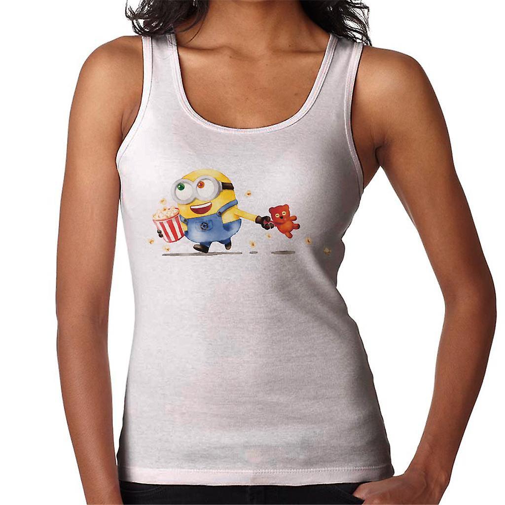 Despicable Me Bob The Minion Teddy Bear Popcorn Women's Vest White Medium