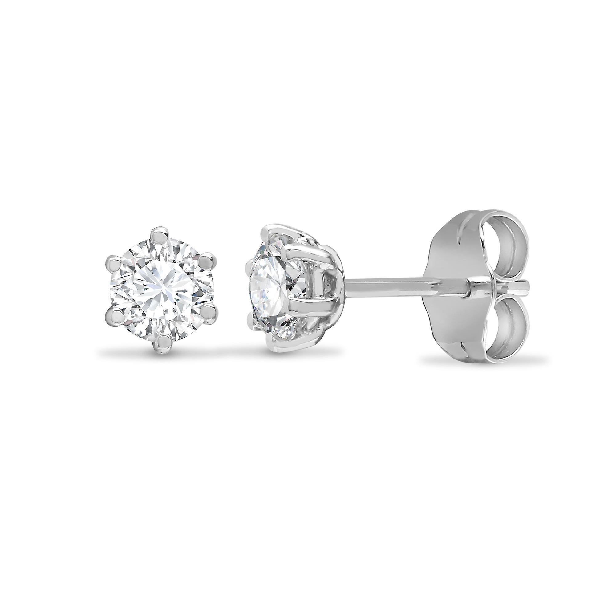 18ct White Gold 0.2ct Diamond Solitaire Stud Earrings - 18E360-020