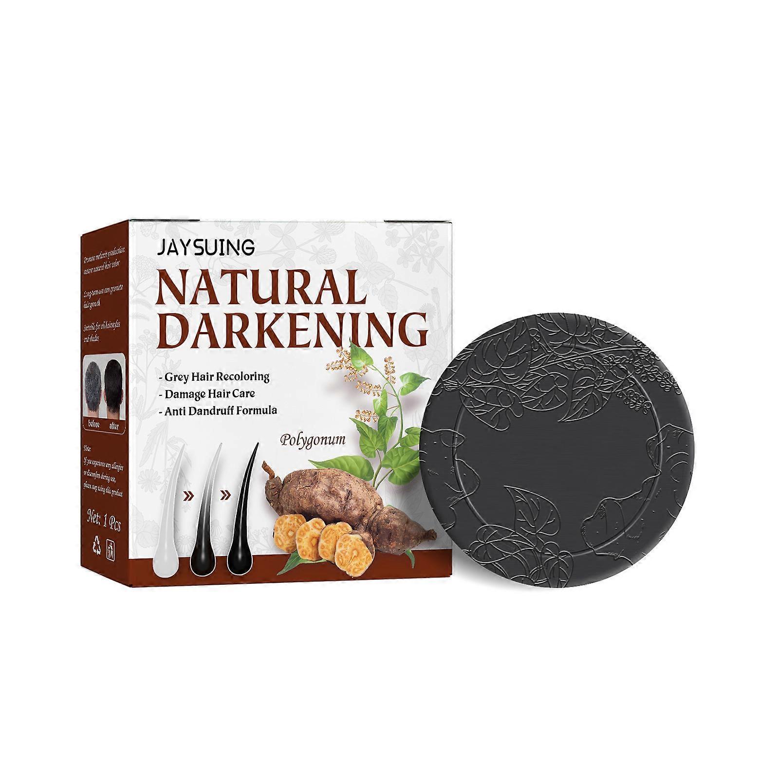 Shanxi Shuishuidiansan Trading New Hair Darkening Shampoo Bar, Natural Organic Conditioner and Repair Essence, Volumizing & Moisturizing, Black Hai...