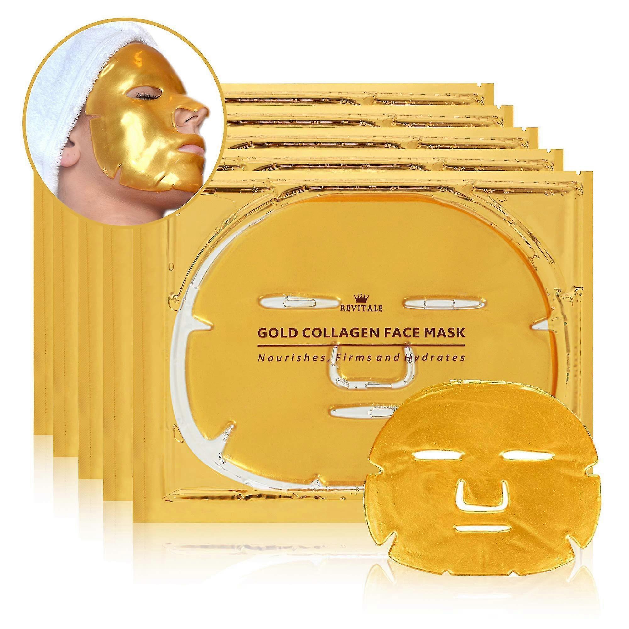 Unbrand 24K Gold Face Mask - Enriched with Collagen (5 Pack), WHBYV