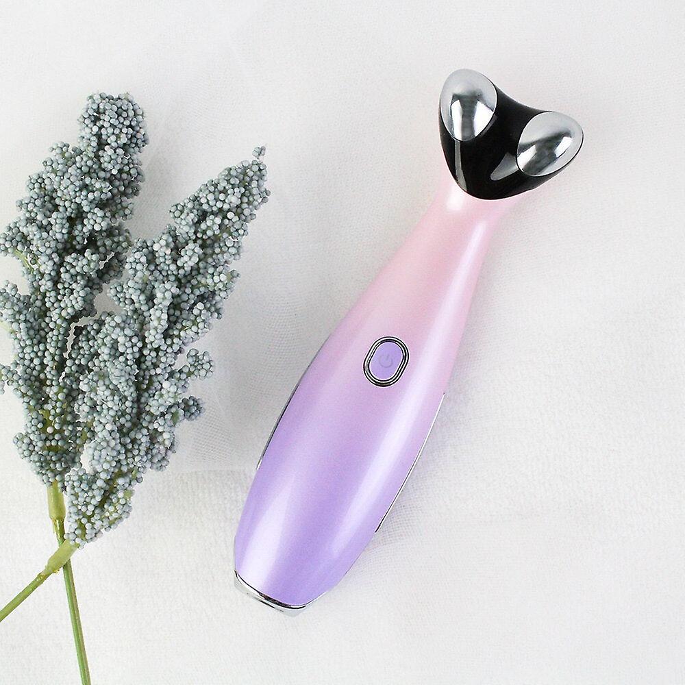 ffzzbg 6 In 1 Rf Electric Eye Massager Anti Wrinkle  Anti Aging Skin Care Hot Massage Usb Rechargeable Beauty Device Purple