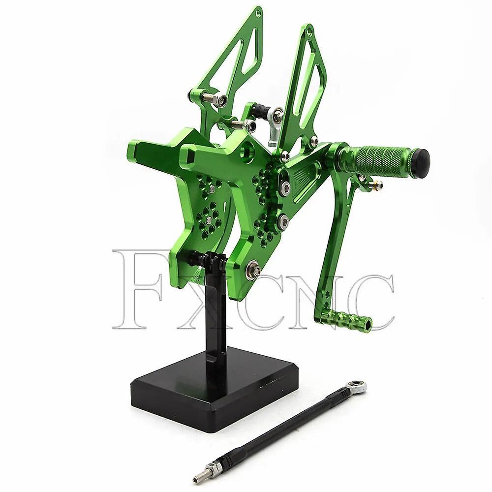 Jelivey For Kawasaki Z750 Z 750 2004-2006 2005 Adjustable Aluminum Motorcycle Rearset Footrest Footpeg Rear Set Footrest Foot Peg green