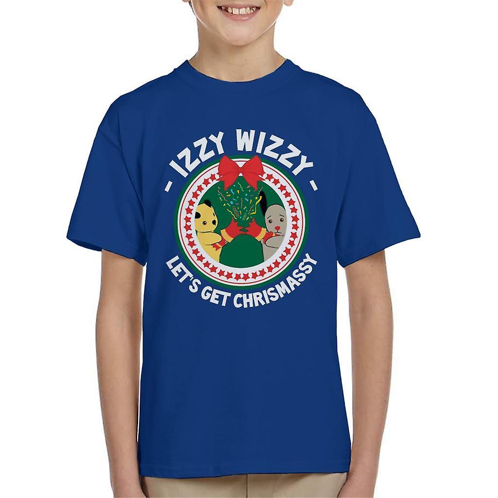 Sooty Christmas Izzy Wizzy Lets Get Chrismassy Kid's T-Shirt Royal Blue Medium (7-8 yrs)