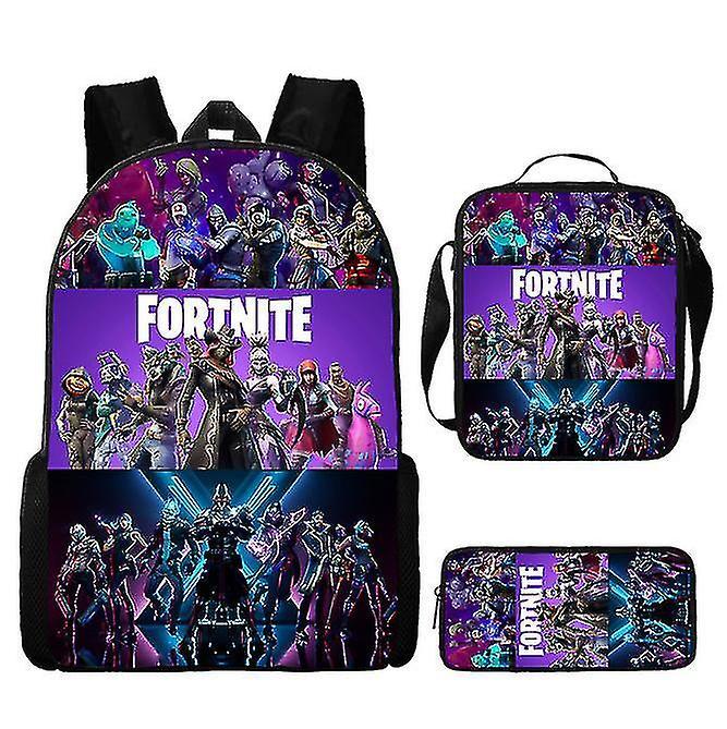 Fortnite Fortnite Backpack Large Capacity Three-piece Set Peripheral Backpack Student School Bag WHBYV 32 pencil case