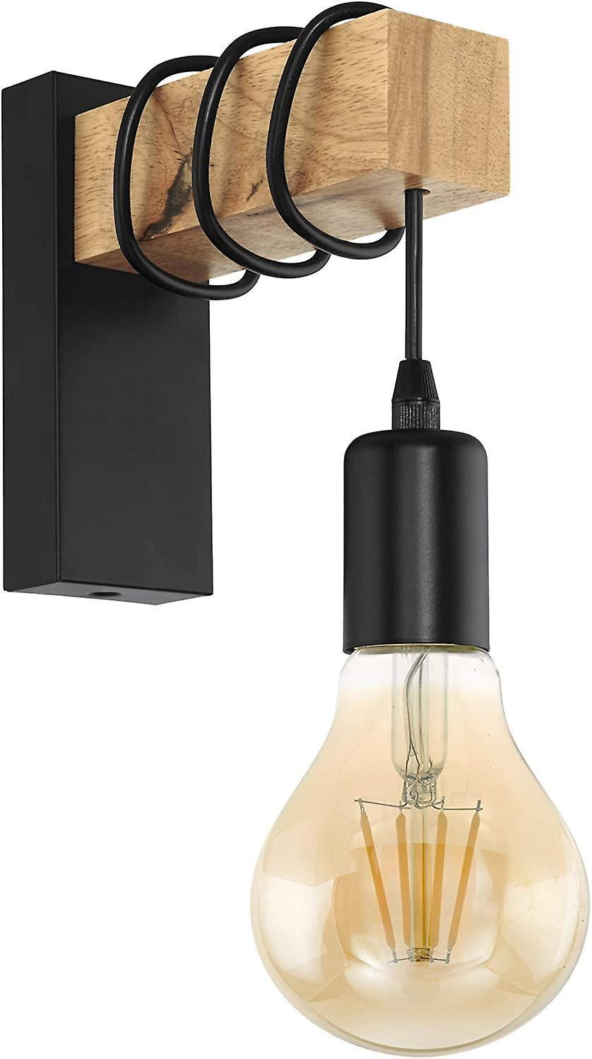 Yeye E27 Wall Light Indoor Modern Wall Light Black/White Industrial Light Wooden E27 With Switch Light Pe