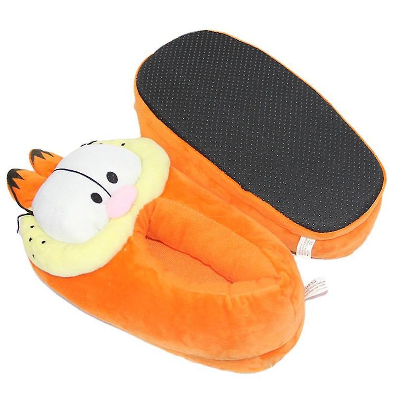 Hxetlv Garfield Plush Slippers Winter Home Warm Couple Heeled Cotton Slippers