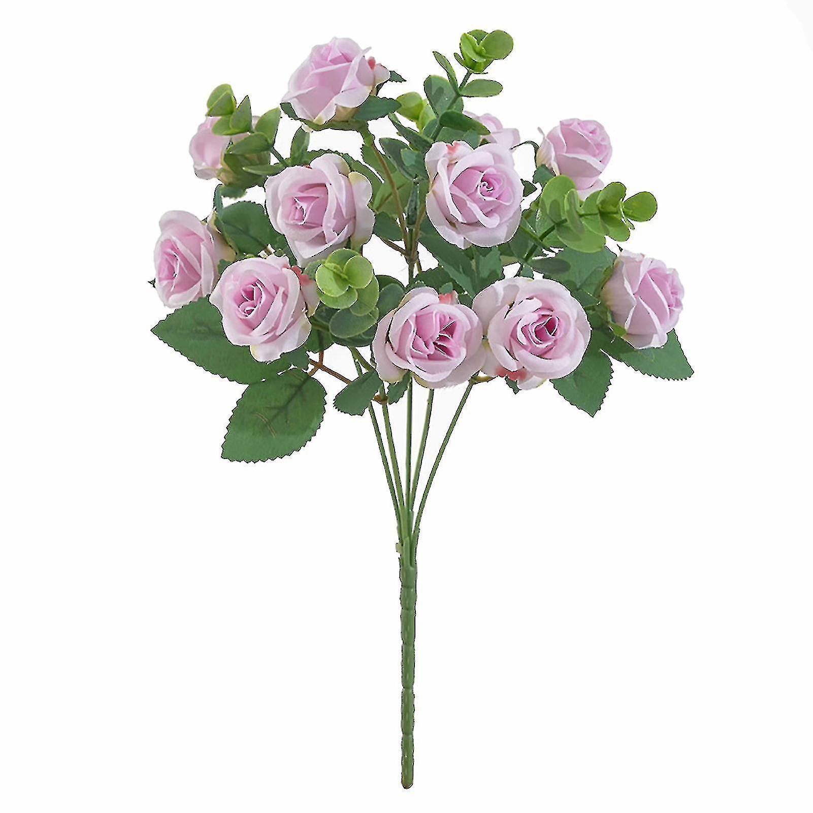 Yuntianzun Beautiful Artificial Flower Exquisite Faux Silk Flower Realistic Visual Effect Fake Rose For Home Light Purple