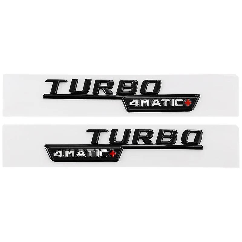 Hikig 3d Abs Black Turbo Amg Logo Turbo 4matic Emblem Car Fender Badge For Mercedes Cla 45 X156 A45 Turbo Amg Sticker Accessories 4matic P Shiny black