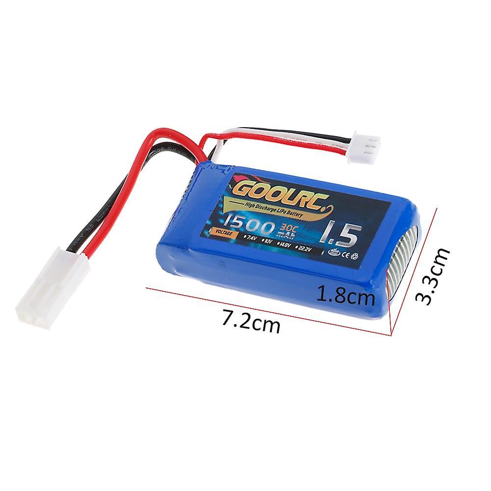 2pcs GoolRC 7.4V 1500mAh 30C Mini TAMIYA Plug LiPo Battery for Feilun FT009 GC001 RC Boat