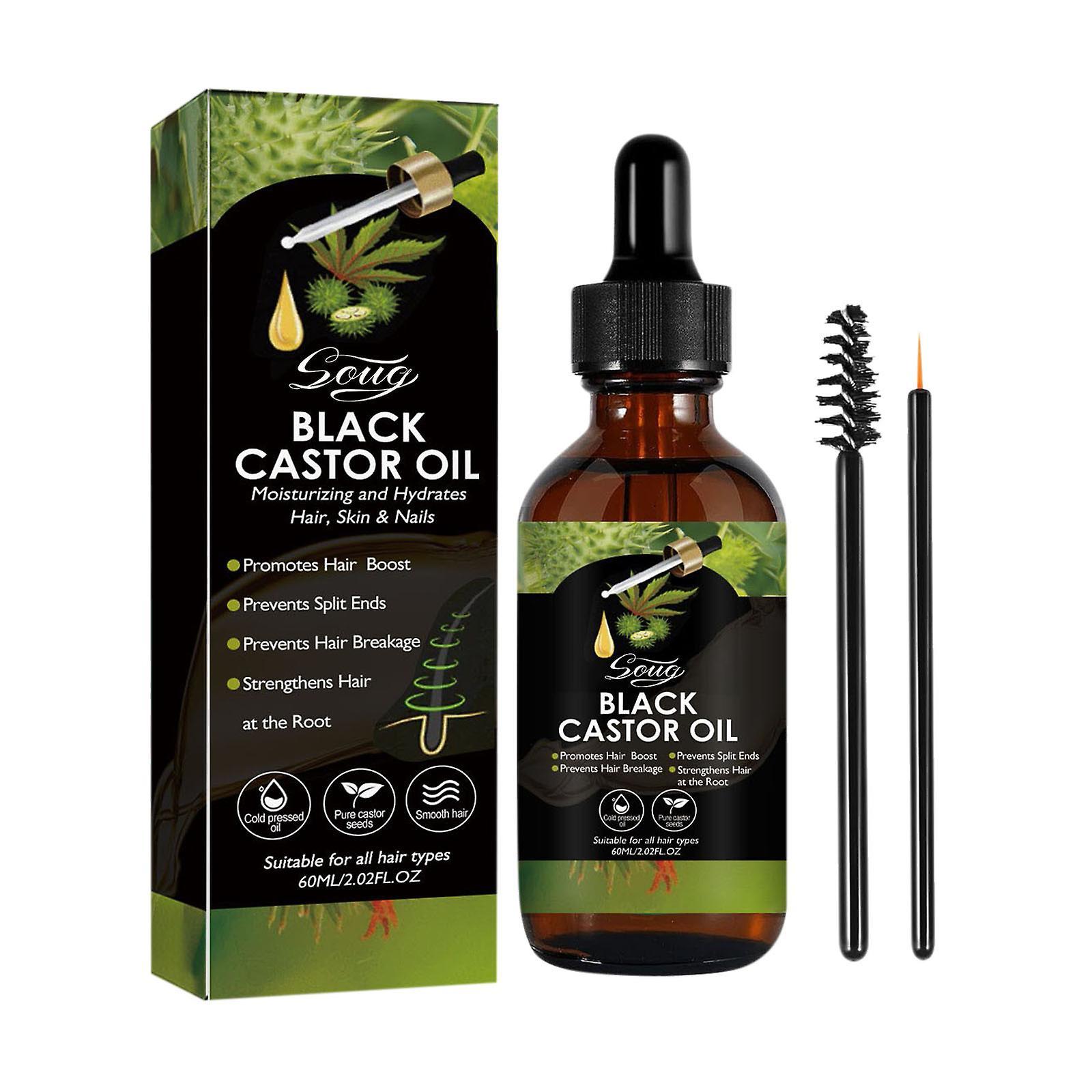 Baodan Jamaica Black Castor Oil Cold Unrefined Castor Oil Castor Oil Body Eyelashes And Eyebrows Black Castor Oil Hair Growth Castor Oil Gl 60ml