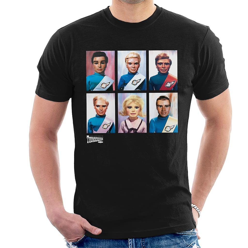 Thunderbirds Character Portraits Men's T-Shirt Black X-Large