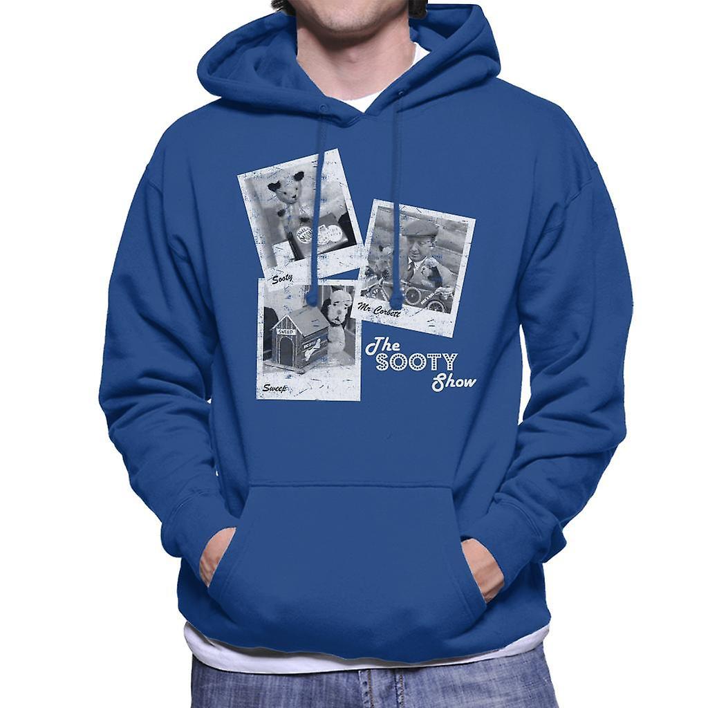 Sooty Retro 1950's Photo Montage Men's Hooded Sweatshirt Royal Blue XX-Large