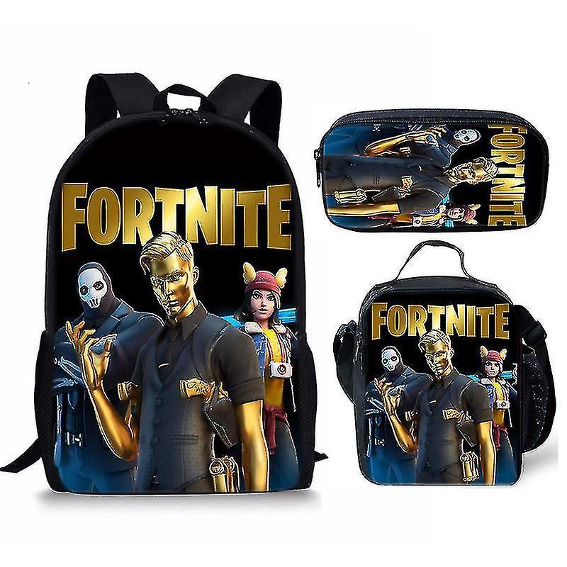 Fortnite Fortnite Backpack Large Capacity Three-piece Set Peripheral Backpack Student School Bag WHBYV 4 pencil case