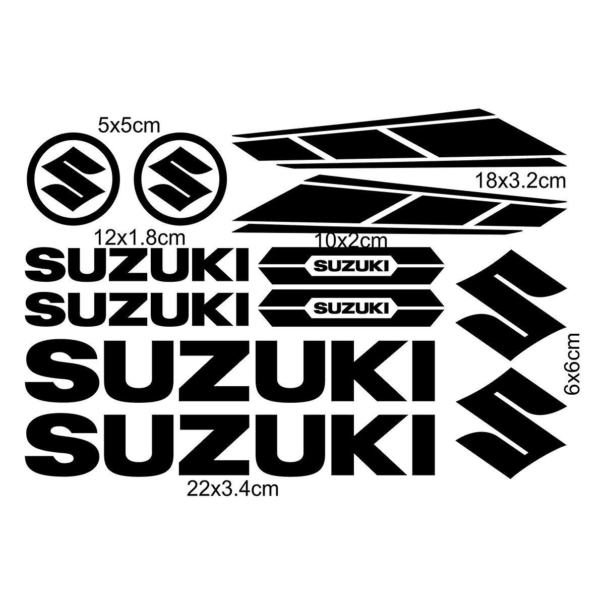 Bicaco For Suzuki Sticker Decal Tank Logo Set Helmet Emblem Kit DK Black