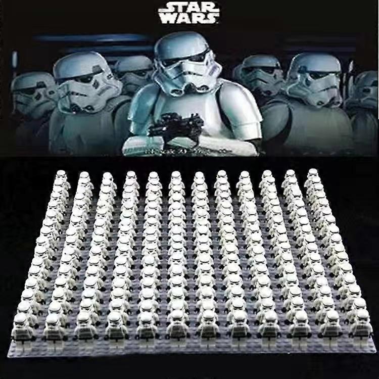 Huxmotor 100Pcs/Set Storm clone troops Minifigures Kids Toy SW188 White