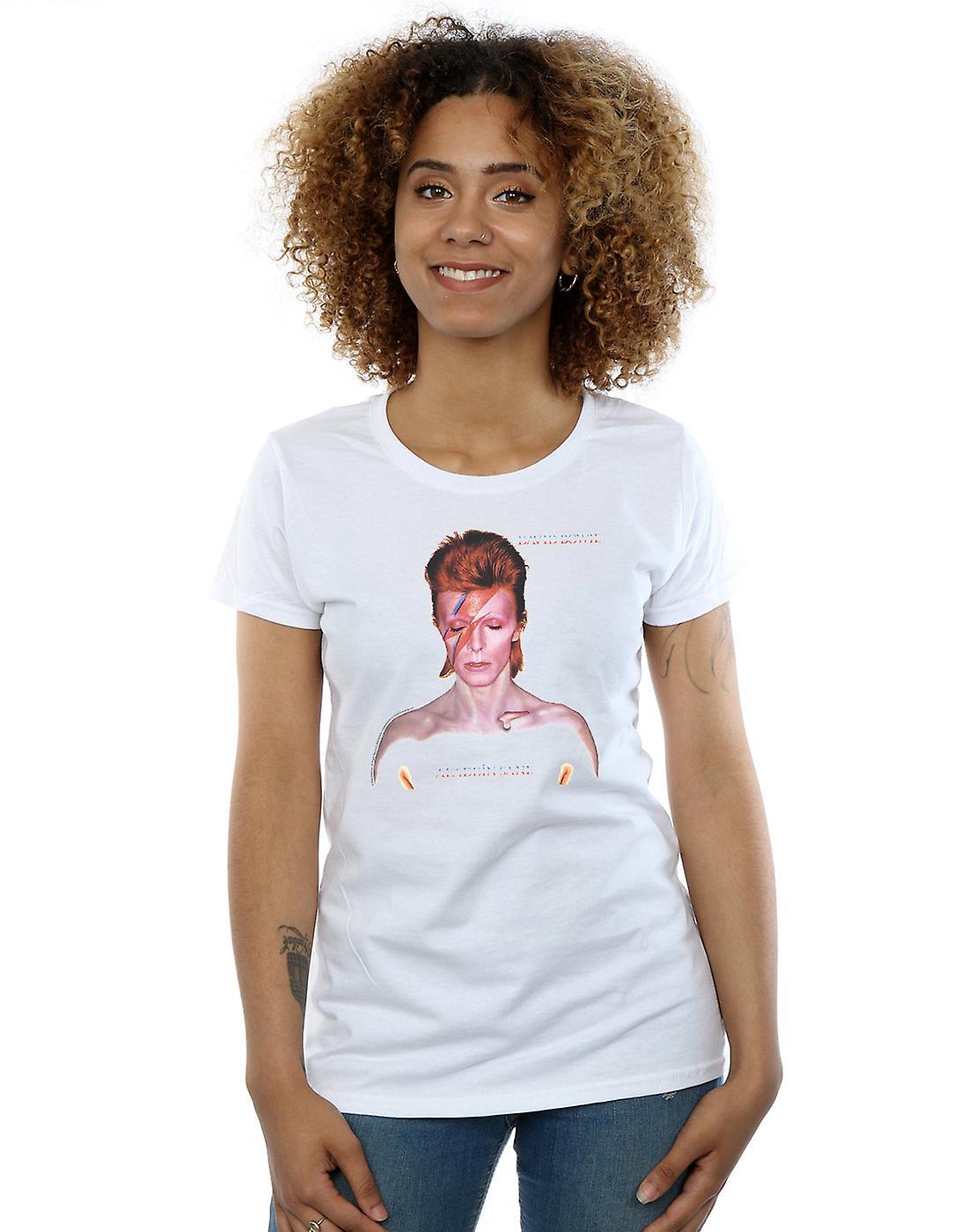 Women's David Bowie Womens/Ladies Aladdin Sane Version Cotton T-Shirt - White - Size: 10/8