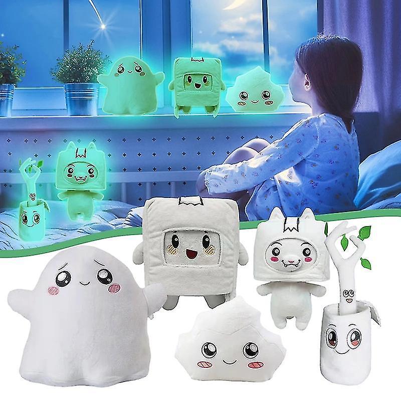 DUqi Lankybox Glow In The Dark Plush Foxy Boxy Ghosty Lanky Box Removable Soft Toy Children Gift Turned Doll   Girl Bed Pillow 20cm10