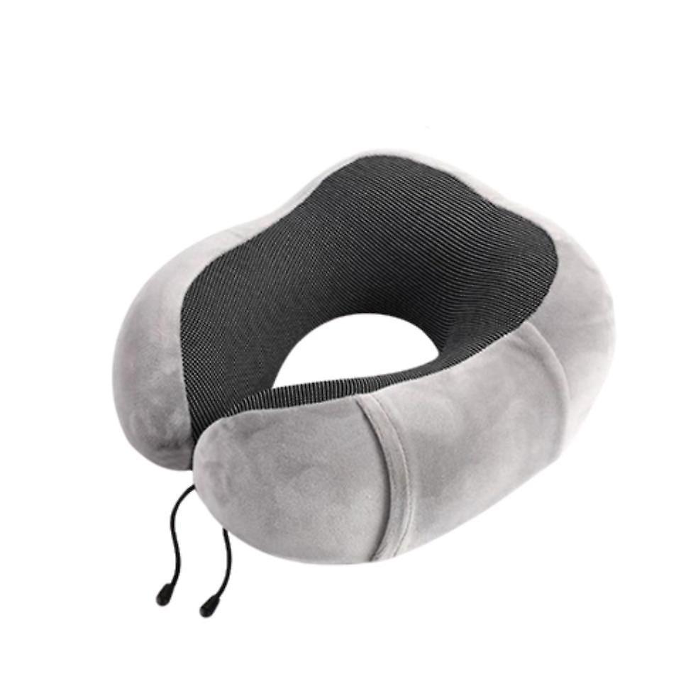 GreenZech U shaped memory foam neck pillows soft travel pillow cervical airplane Dark grey