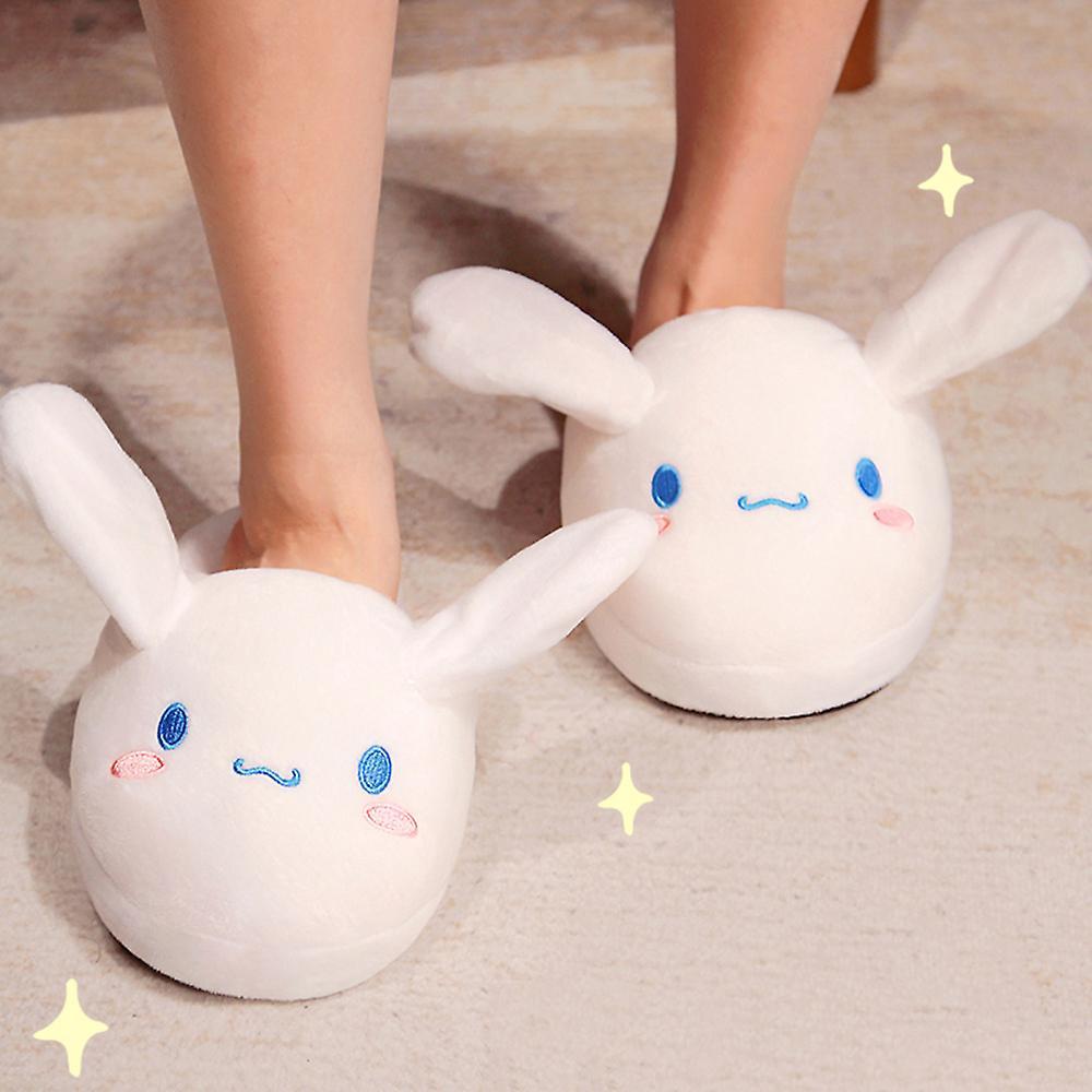 Hcankcan Sanrio Cinnamoroll Movable Ears Cartoon Kawaii Cute Cotton Slippers Melody Kuromi Plush Anime Plushie Shoes Home Indoor Slippers 35-40