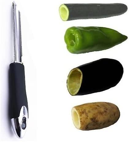 Sunrain Chili Pepper Corer Stainless Steel Zucchini Cucumber Corers Special Kitchen Gadgets With Serrated Edge Easy Remove The Seeds Of Your Veggies &