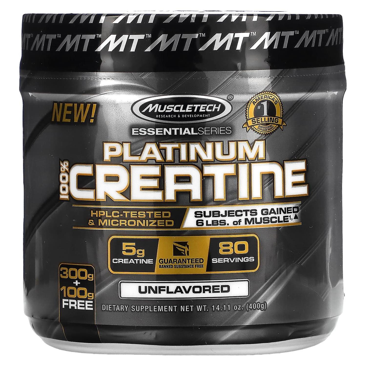 MuscleTech, Essential Series, Platinum 100% Creatine, Unflavored, 14.11 oz (400 g)