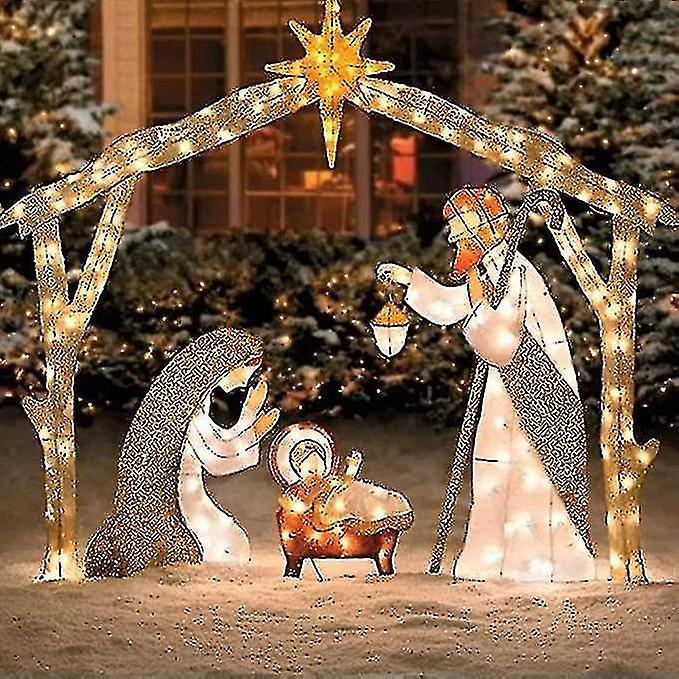 Unitoney Lighted Outdoor Nativity Scene, Christmas Holy Family Yard Decoration, Nativity Sets For Christmas Outdoor, Easter Decorations Lighted