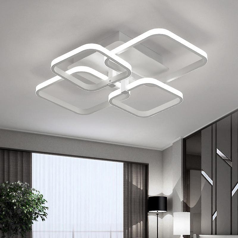 Living And Home Contemporary LED Energy-efficient Semi Flush Ceiling Light - Cool White 4 Head