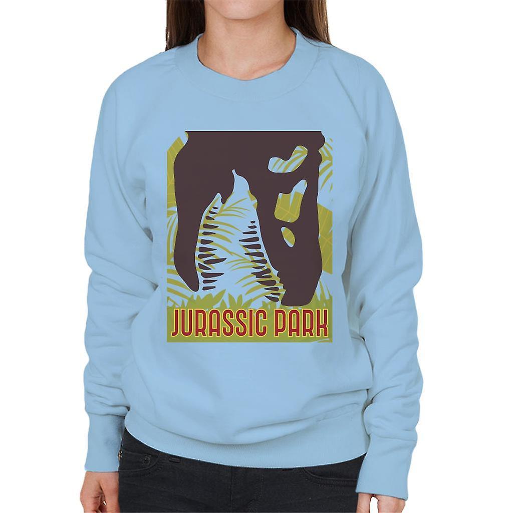 Jurassic Park T Rex Skeleton Silhouette Eating Women's Sweatshirt Sky Blue Large