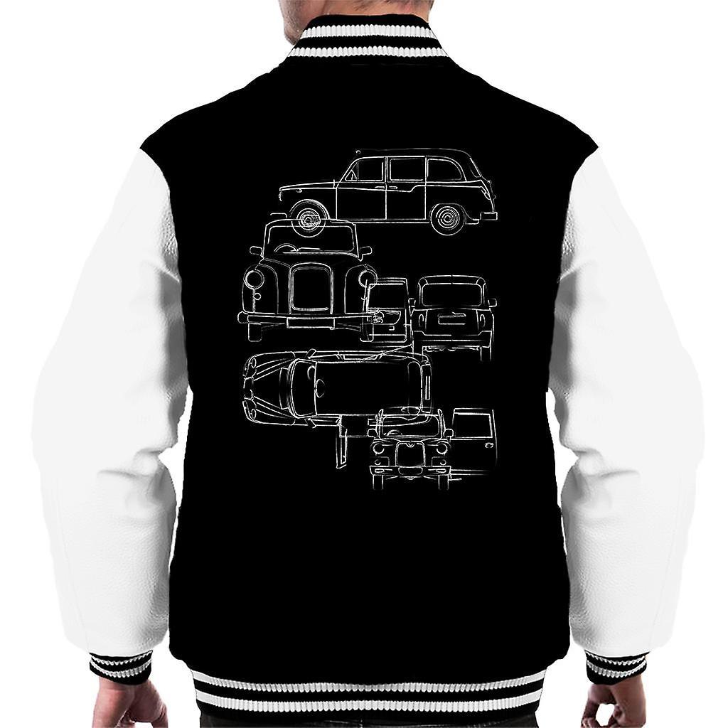 London Taxi Company Blueprint Men's Varsity Jacket Black/White XX-Large