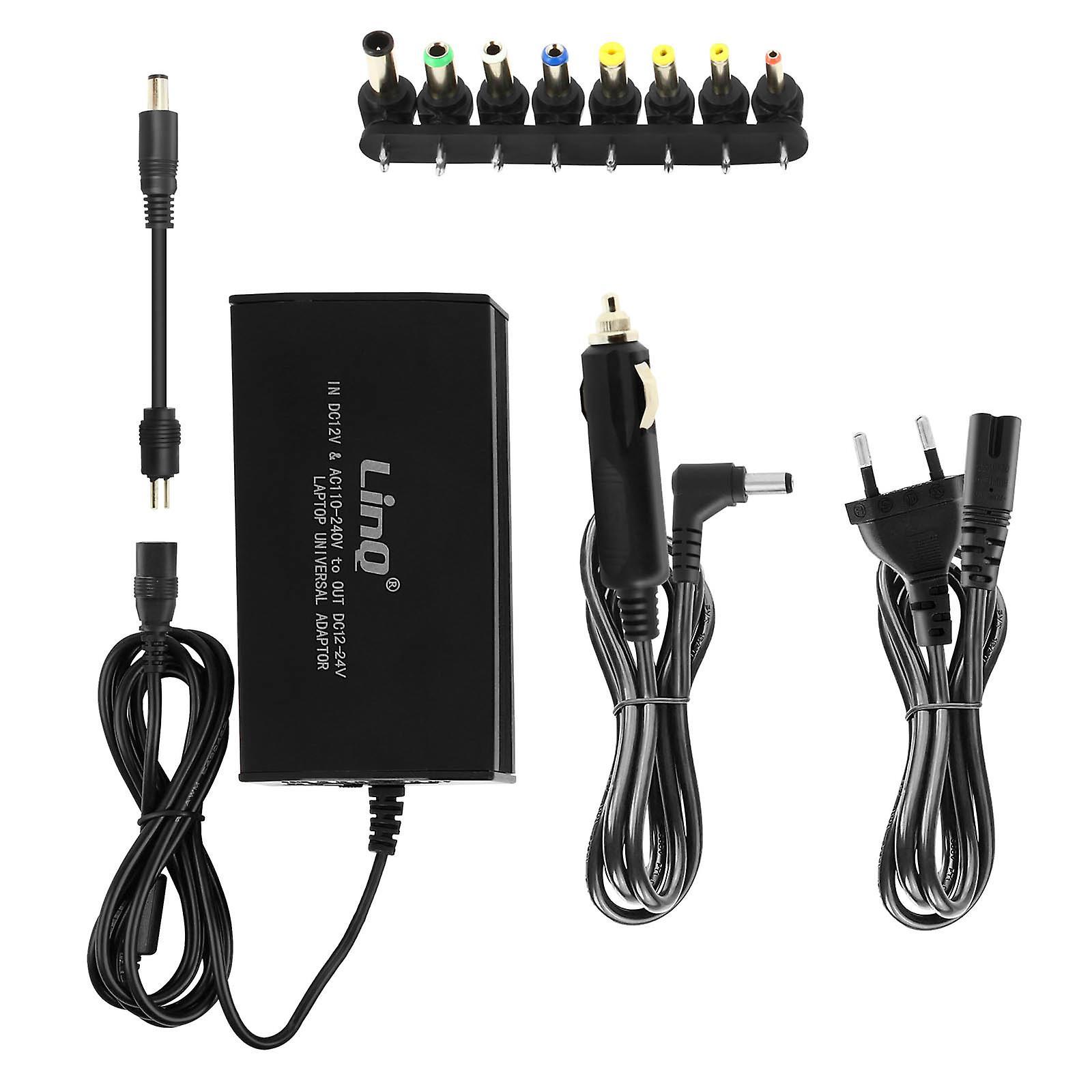 150W Universal 12 to 24V AC/DC Adapter Charger with 8 tips- IT-150W- LinQ, Black