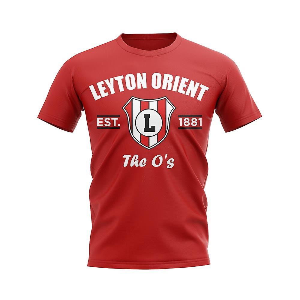 UKSoccerShop Leyton Orient Established Football T-Shirt (Red) Medium (38-40 inch)