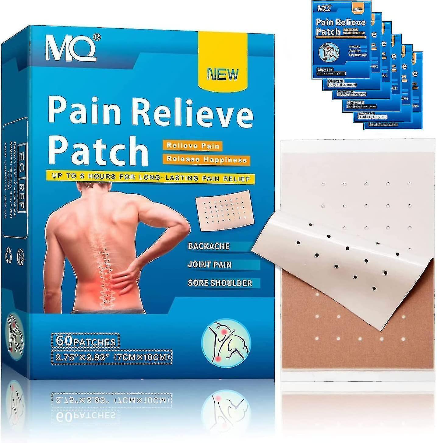 Clearv 60pcs Pain Relief Patch Plaster, Pain Relieve Patch Pains Long-lasting Pain Relief Relief Knee Pain_a194