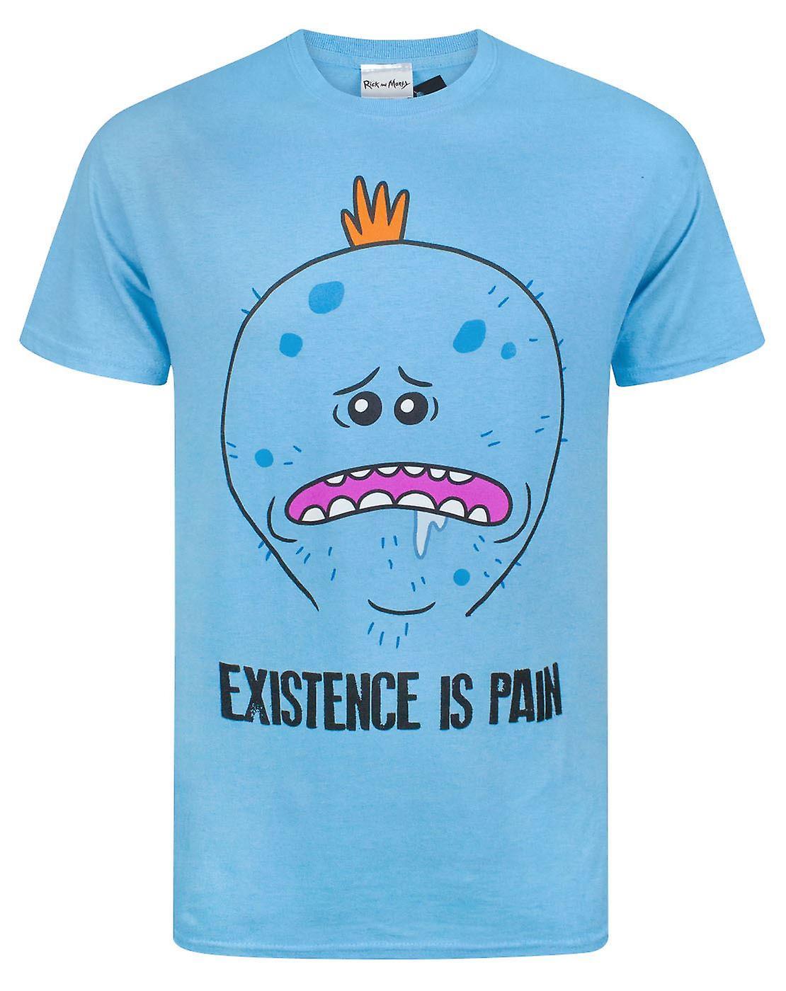 Rick & Morty Rick And Morty Mens Short Sleeved T-Shirt Blue Mr Meeseeks Small