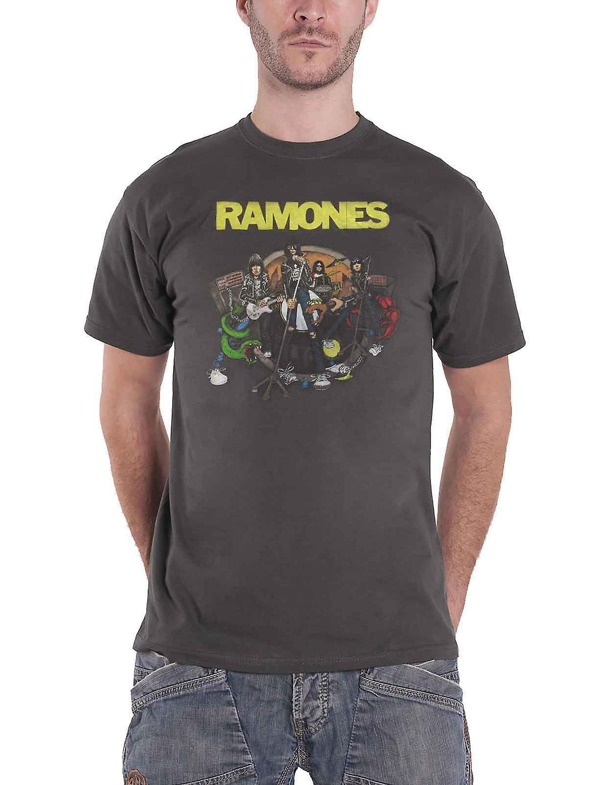 Ramones Road to Ruin T Shirt Charcoal L