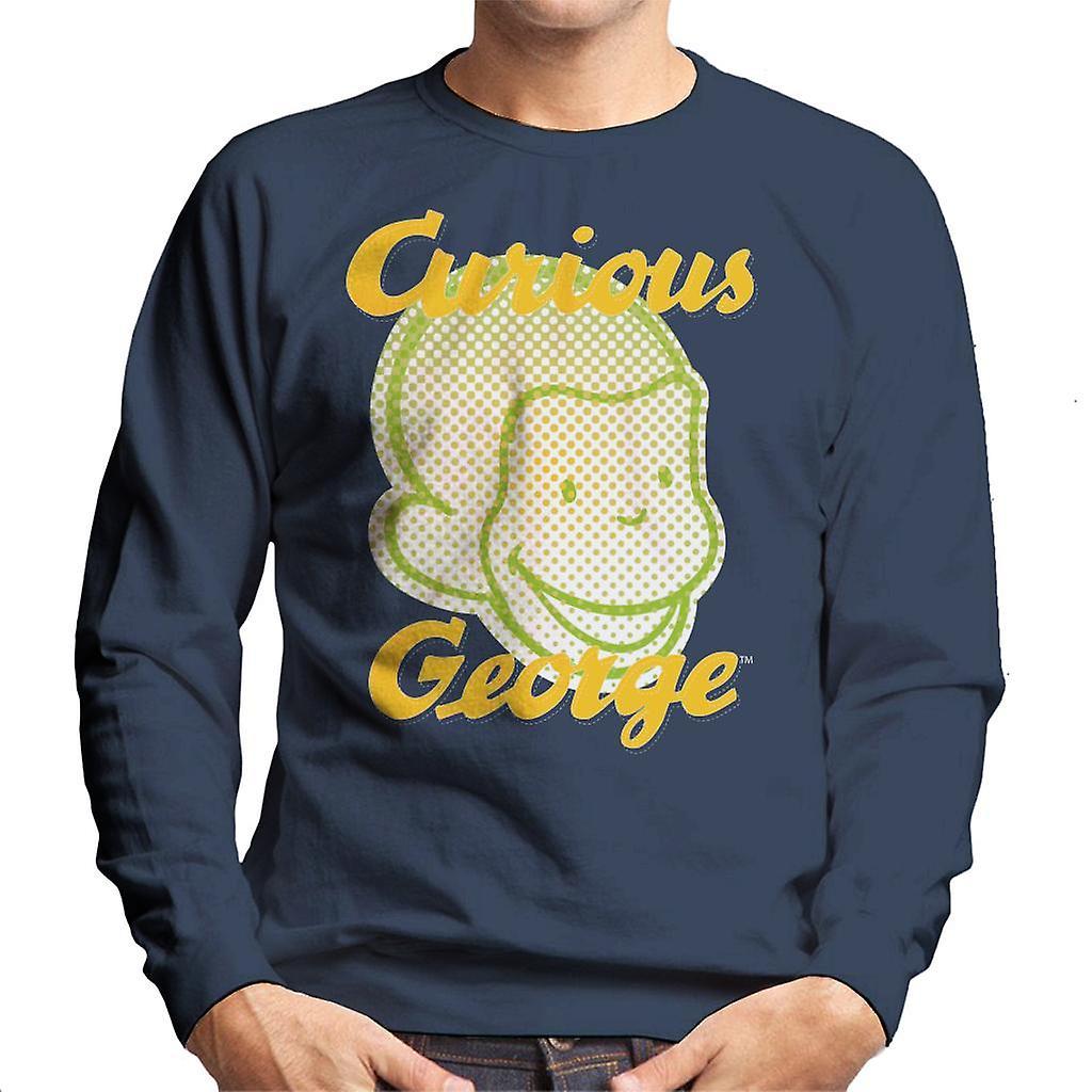 Curious George Face Logo Men's Sweatshirt Navy Blue Small