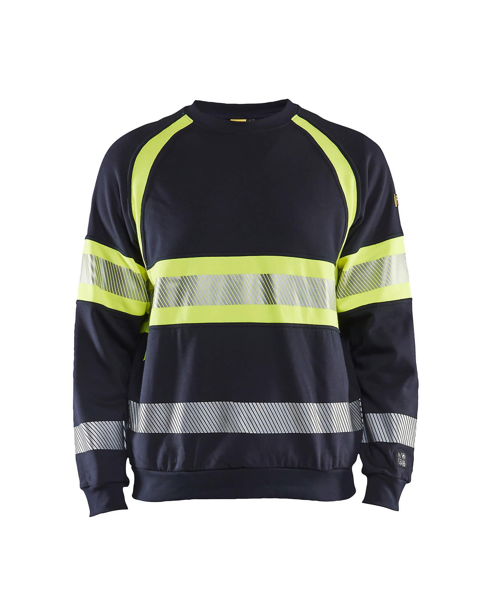 Blaklader 3459 hi-vis work sweatshirt stretch multinorm - mens (34591762) Navy blue/yellow M