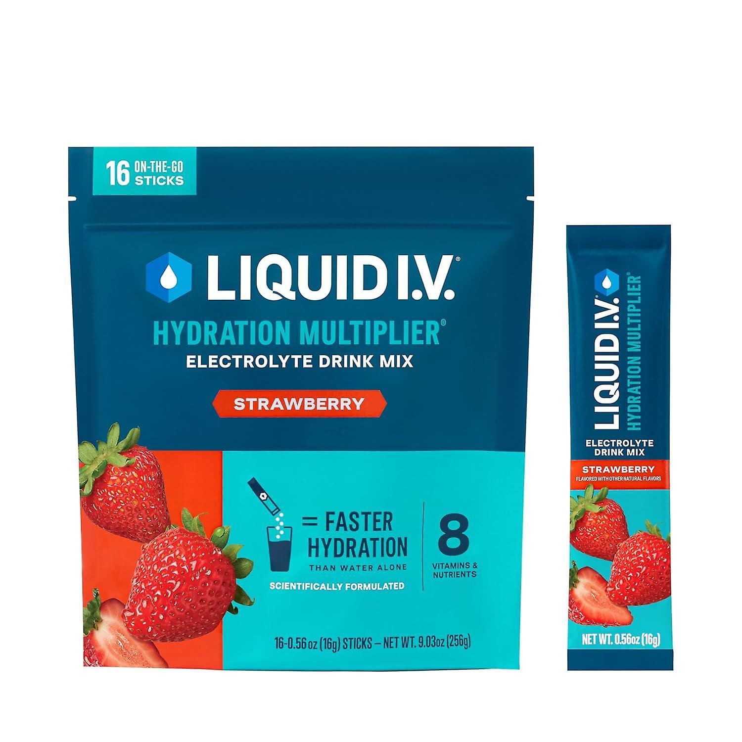 Liquid i.v. strawberry hydration multiplier  16 sticks