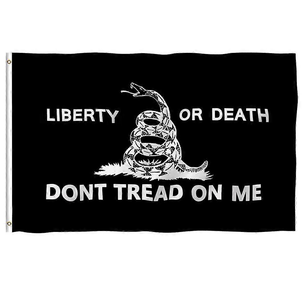 Kankanwo Clearance Sales 3X5Ft Liberty Or Death Gadsden Flag Dont Tread On Me House Wall Banner Black