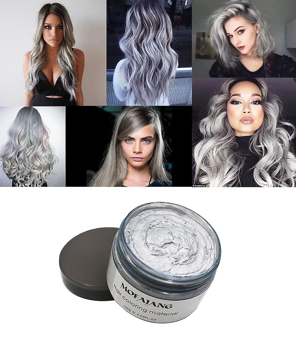 Le Contente Temporary Hair Color Wax Disposable Hair Coloring Cream Mud Natural Hair Styling Clays Dye Gray