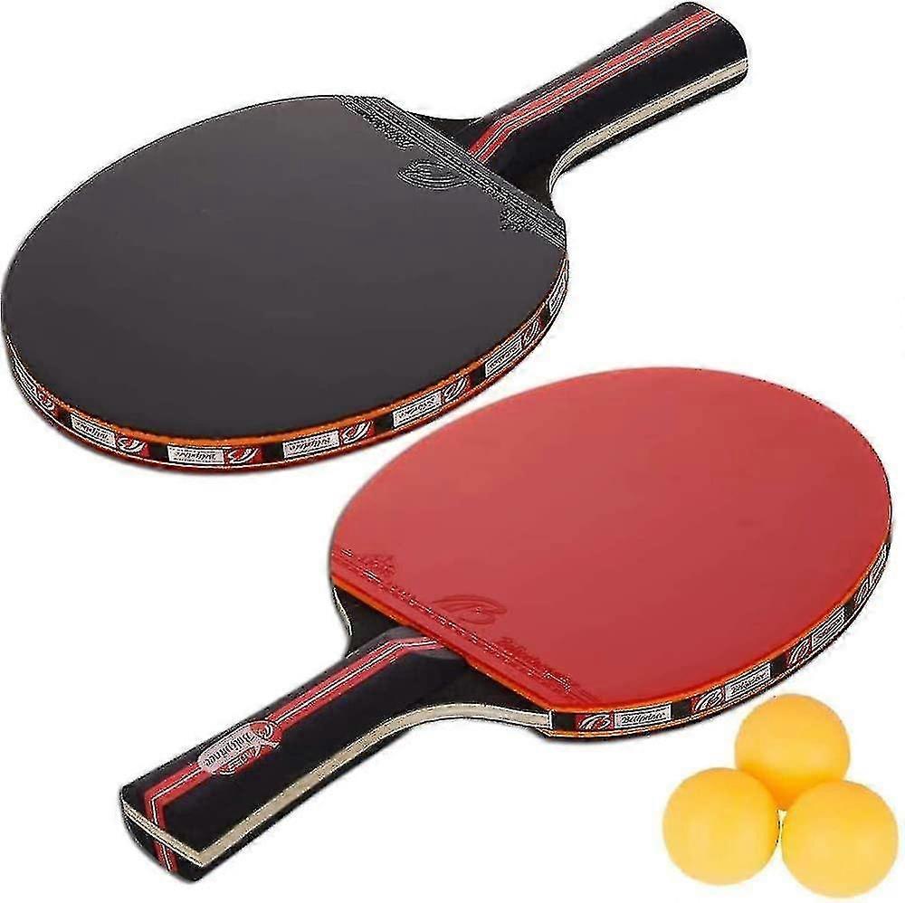 Zhenv Table Tennis Set With Carry Bag - 2 Table Tennis Bats + 3 Ping Pong Balls For Trainers, Amateurs, Beginners,expert