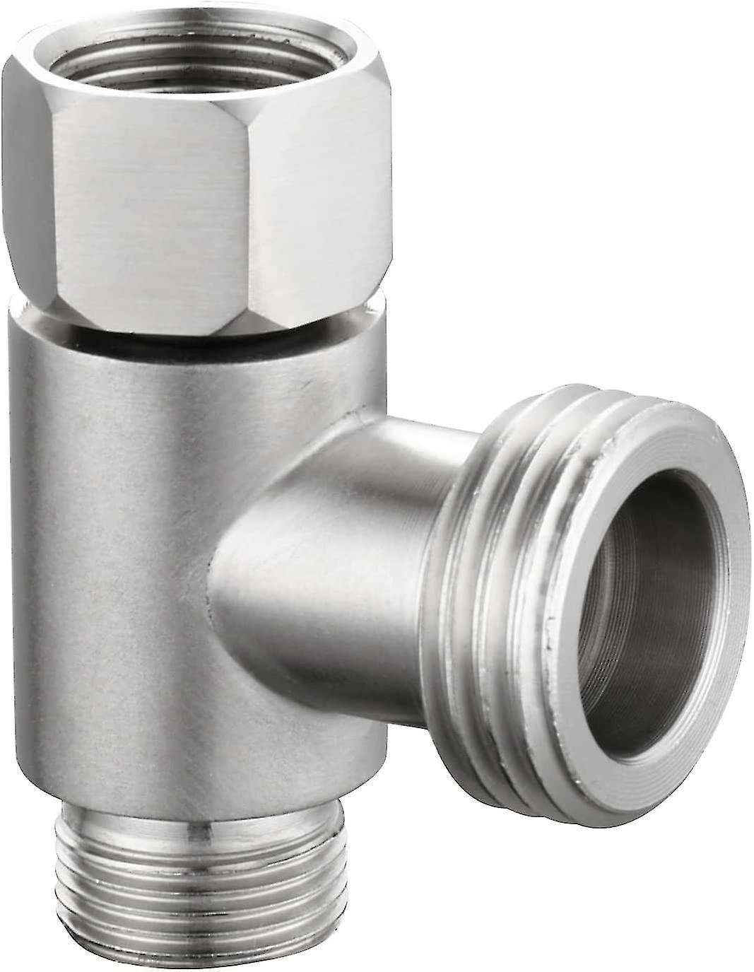 Yizhilaiqian 3-way 3/8" And 1/2" 3 Way Adapter Tee Connector Stainless Steel 3/8" Water Line T Fitting Brushed Nickel