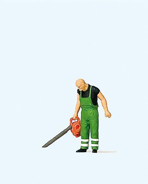 Preiser PR28188 Leaf Blower Figure HO 1:87 (OO gauge compatible) Plastic Painted Figures [HO] Scale model