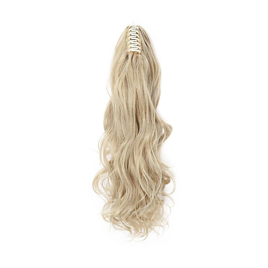 Sego 24" Long Ponytail Extension Curly Claw Clip On Ponytail For Woman blond & bleach blonde 24inch