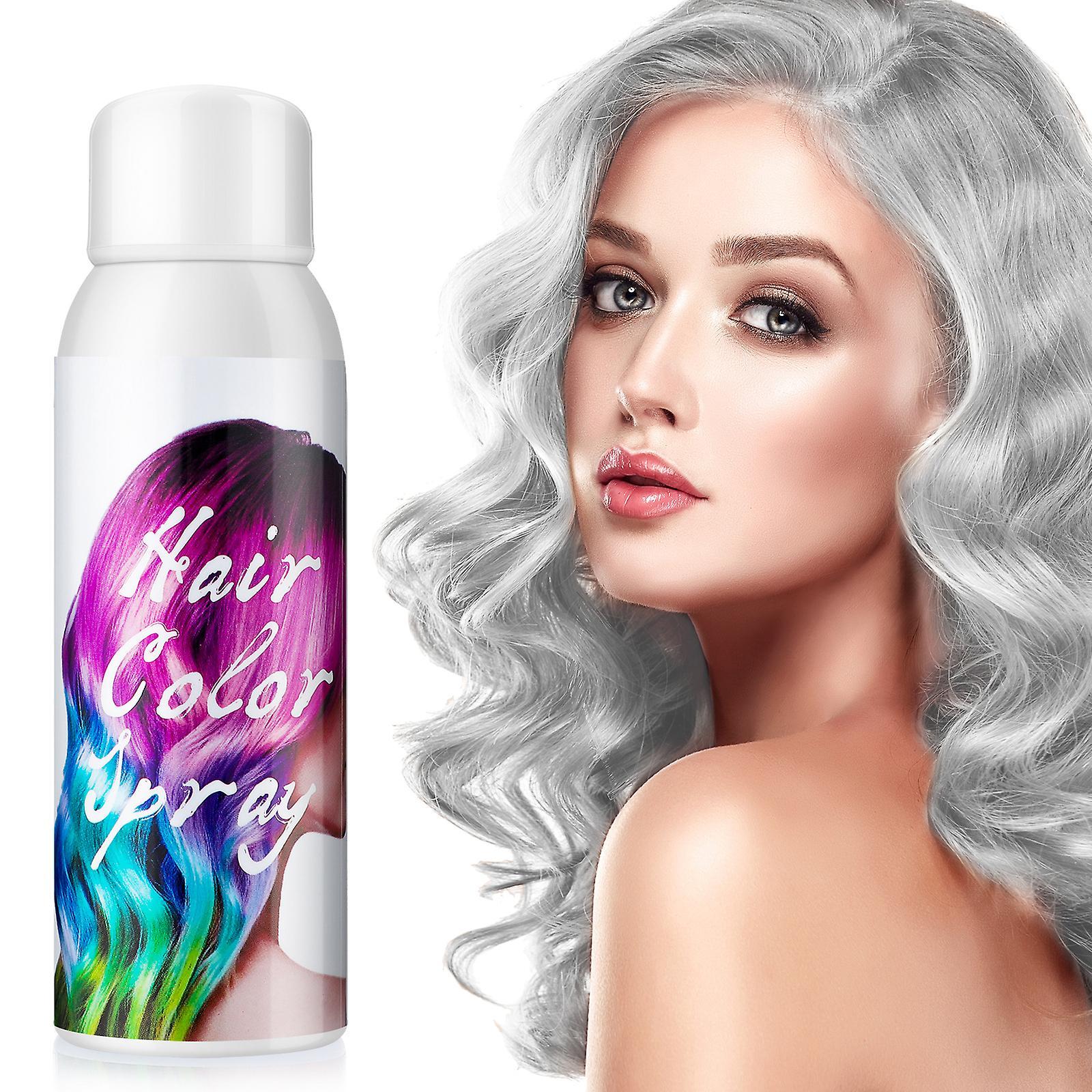 Frusde Disposable Hair Dye Spray, Temporary Hair Dye Spray For Crazy Hair Day Party, Temporary Easy Washable Hair Color Spray 100ml White