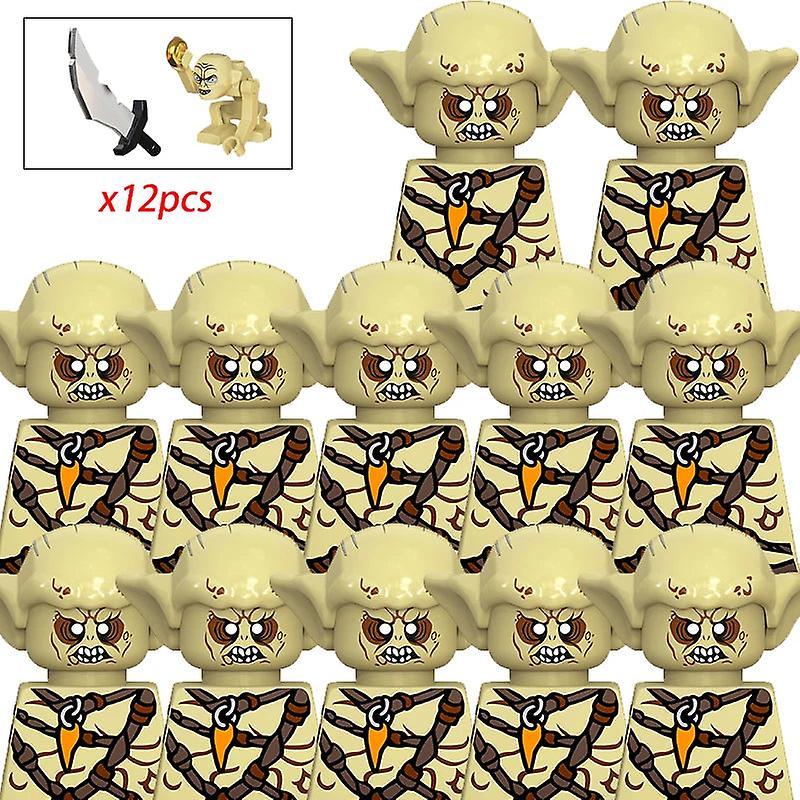 Moc medieval lotr figures orc soldiers raider vargr wolf elephant mount knights building blocks bricks toys for children gifts Set 52