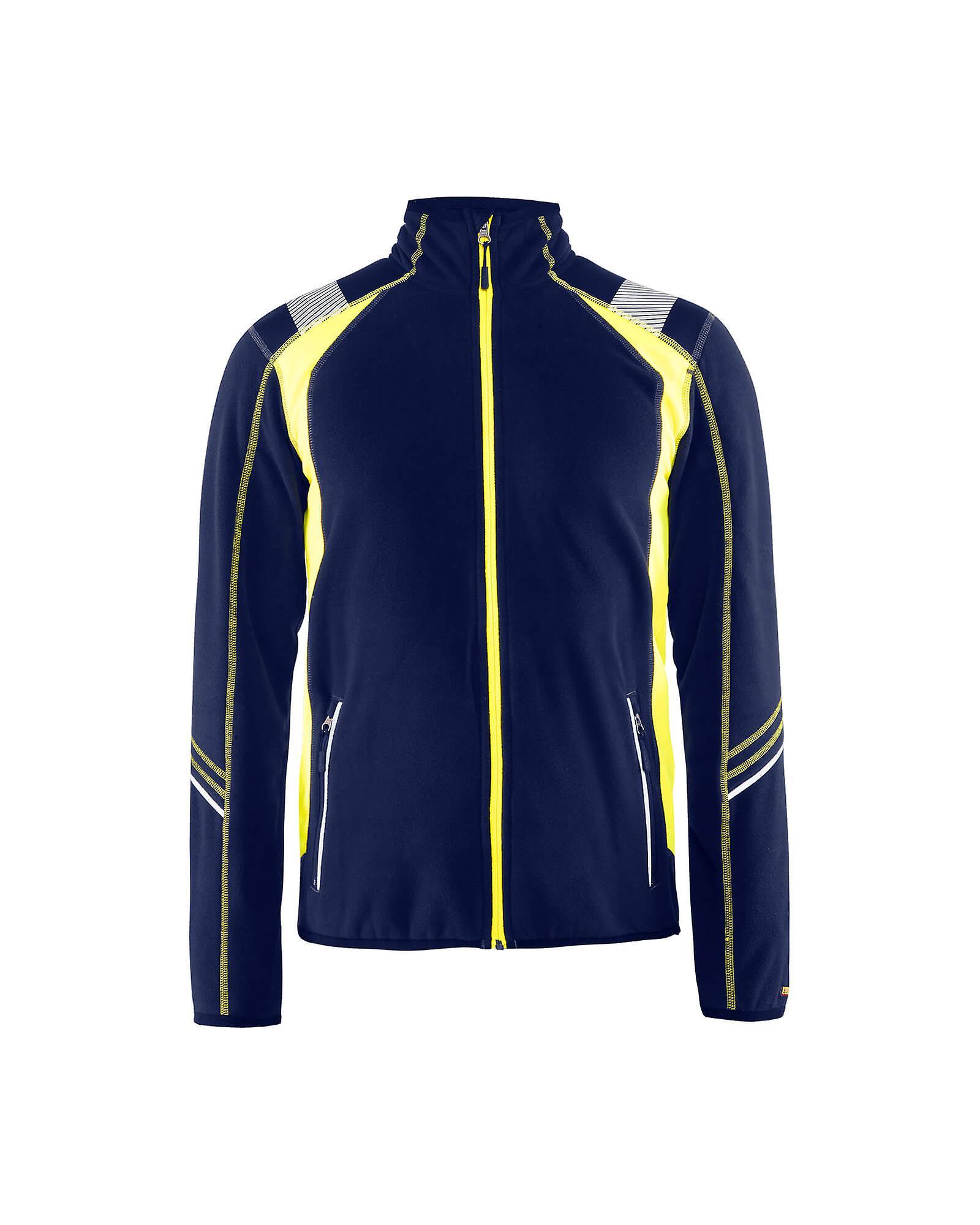 Blaklader 4993 work fleece jacket - mens (49931010) Navy blue/yellow S