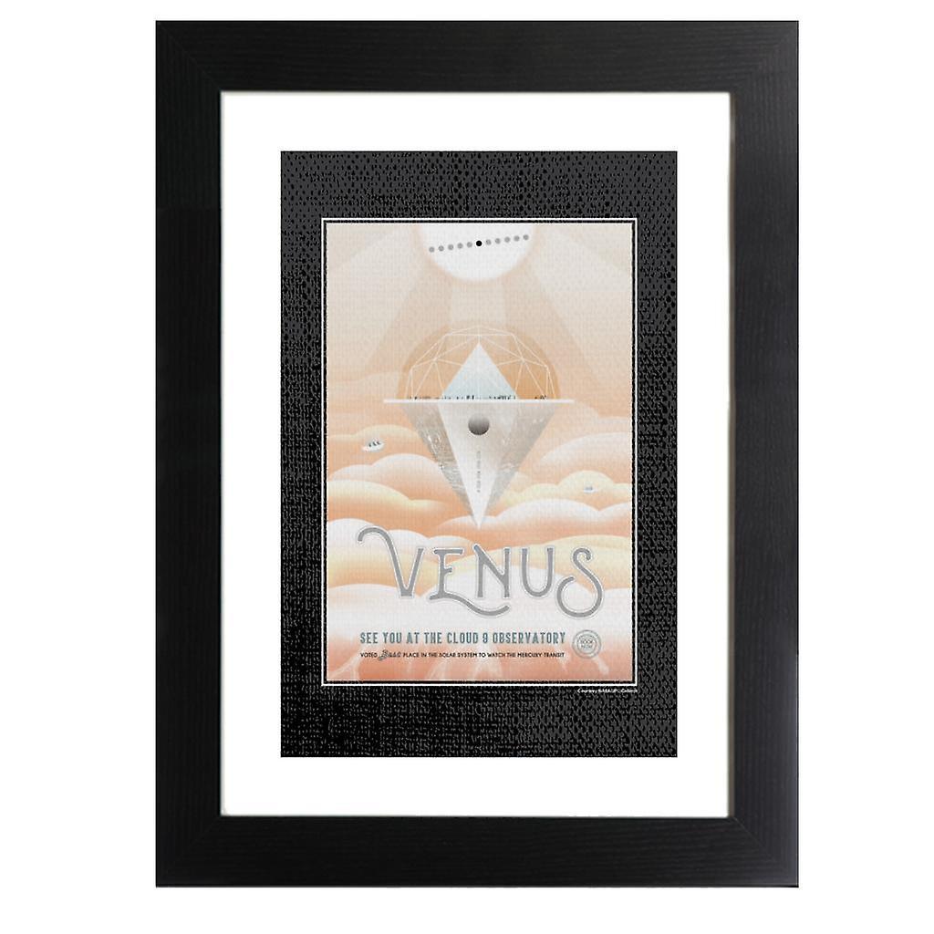 NASA Venus Cloud 9 Interplanetary Travel Poster Framed Print Black 39 x 52 cm