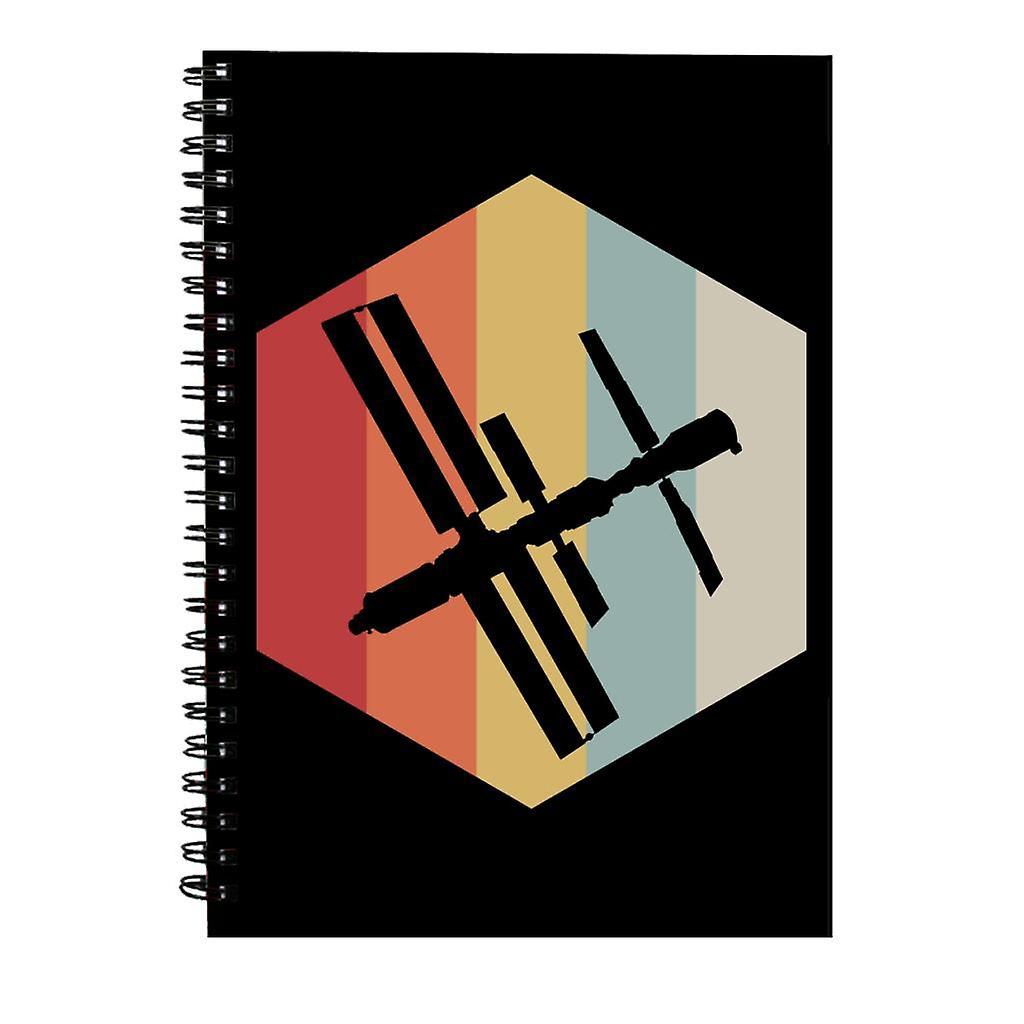 NASA ISS Silhouette Logo Spiral Notebook Black 15 x 21 cm